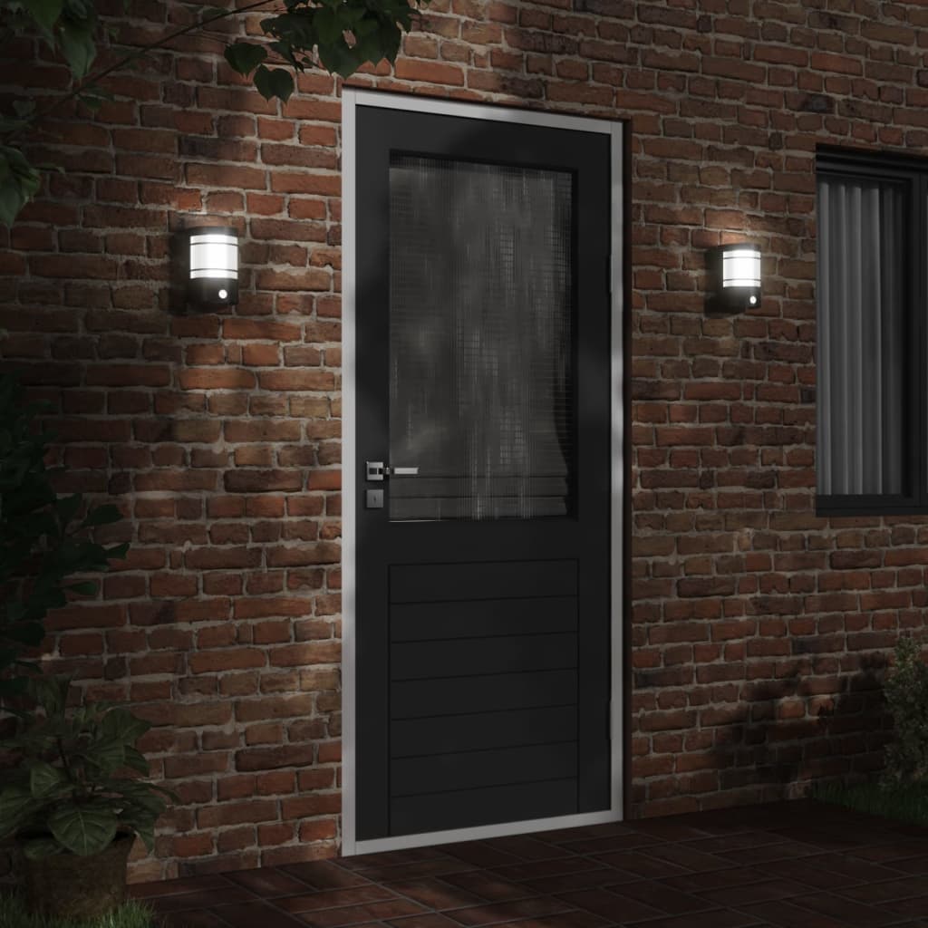 Outdoor Wall Light with Motion Detector Black Stainless Steel