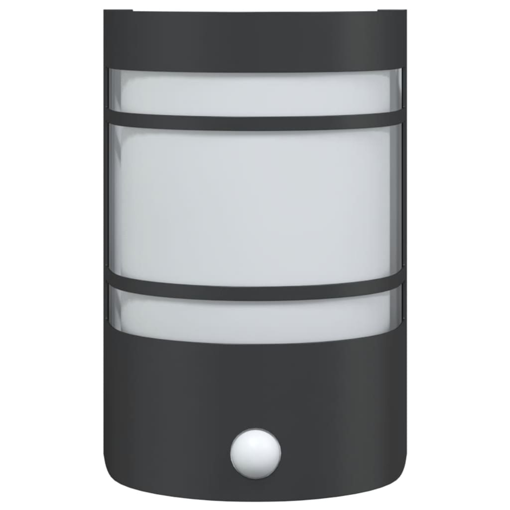 Outdoor Wall Light with Motion Detector Black Stainless Steel