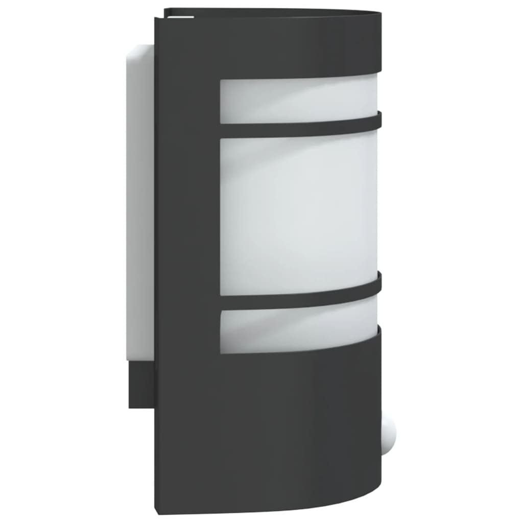 Outdoor Wall Light with Motion Detector Black Stainless Steel