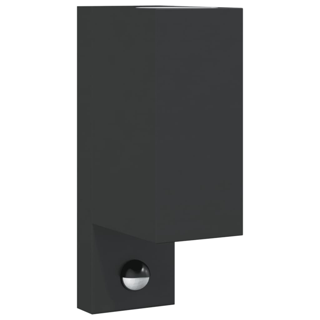 Outdoor wall light with sensor black die-cast aluminum