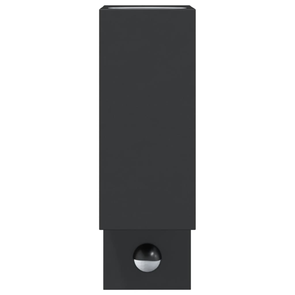 Outdoor wall light with sensor black die-cast aluminum