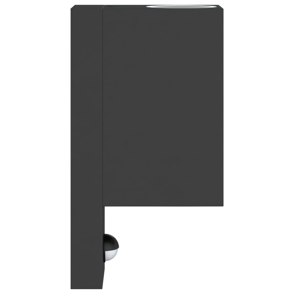 Outdoor wall light with sensor black die-cast aluminum