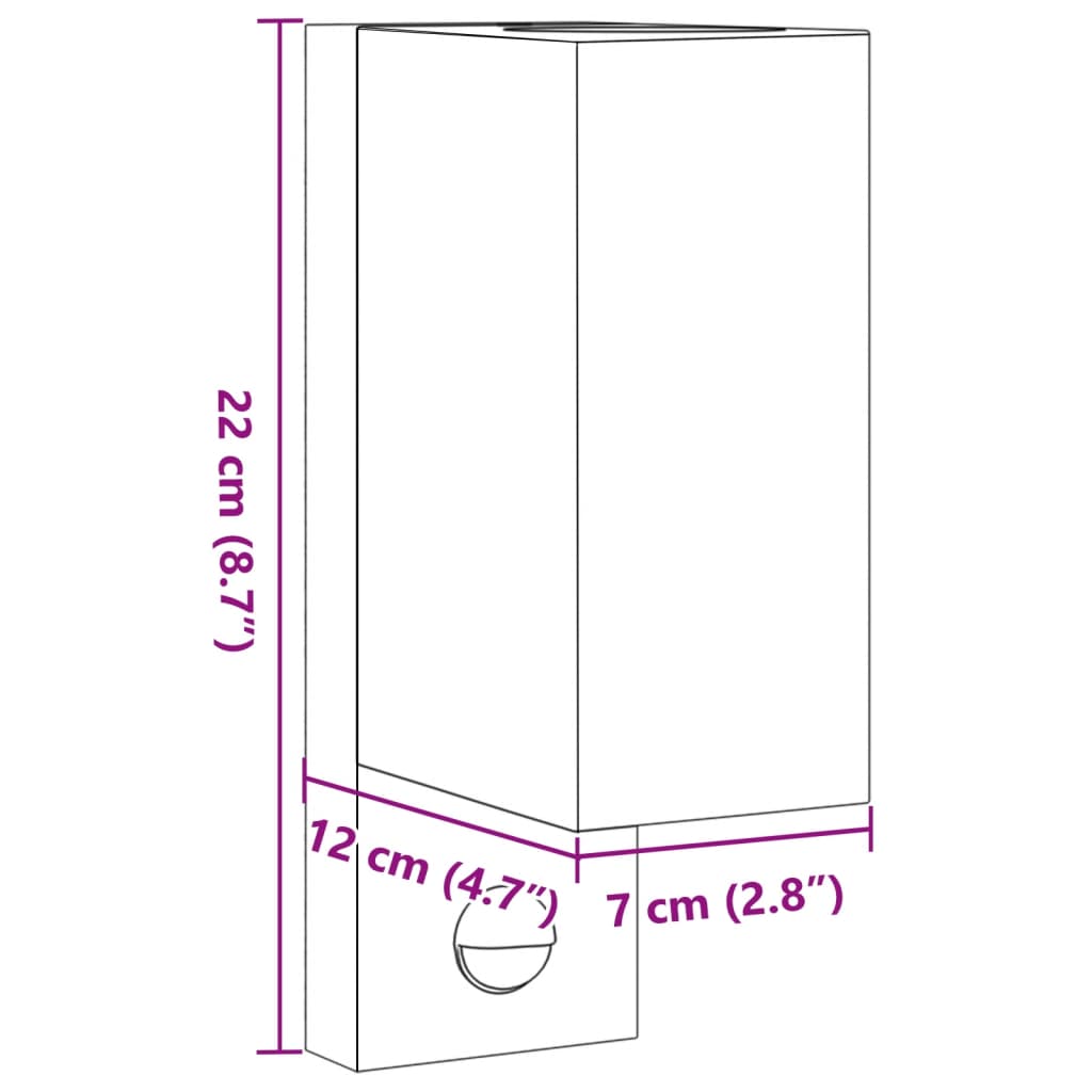 Outdoor wall light with sensor black die-cast aluminum