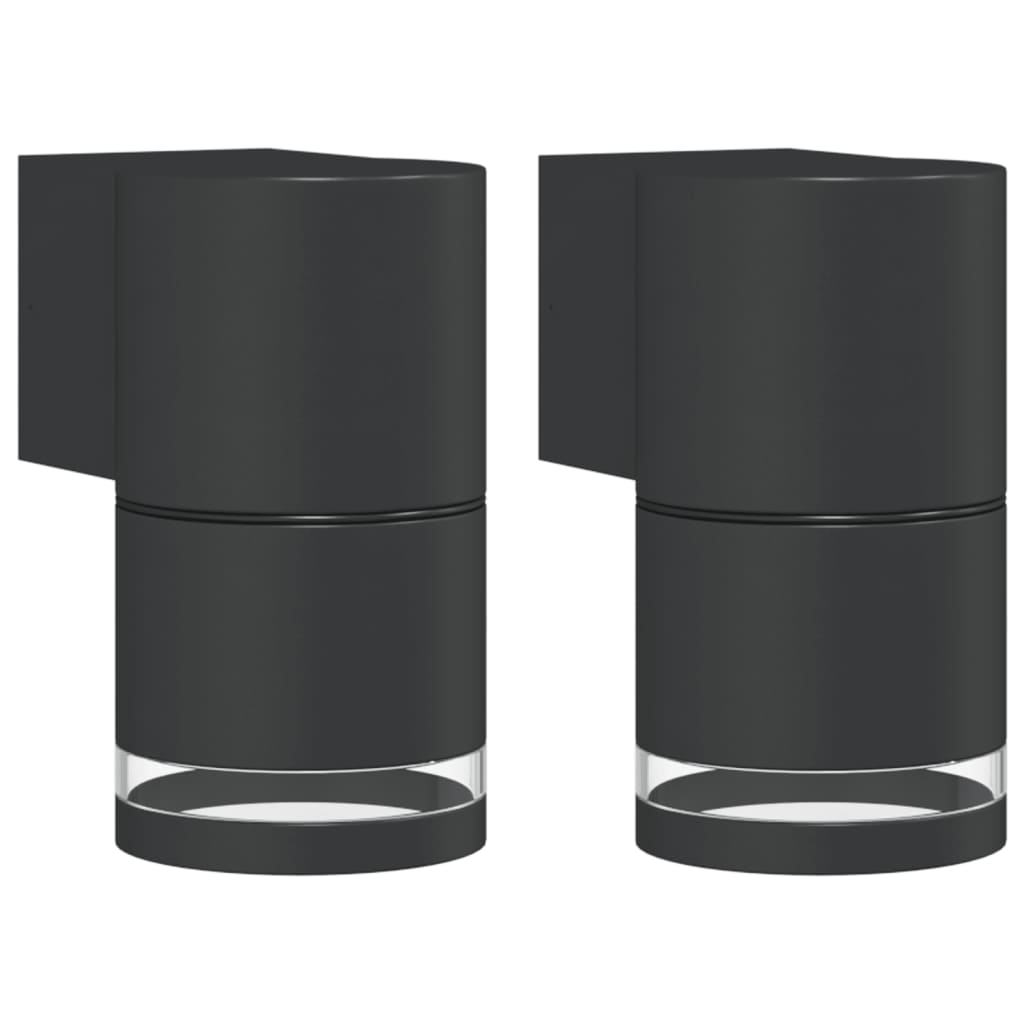 Outdoor wall lights 2 pcs. Black die-cast aluminum