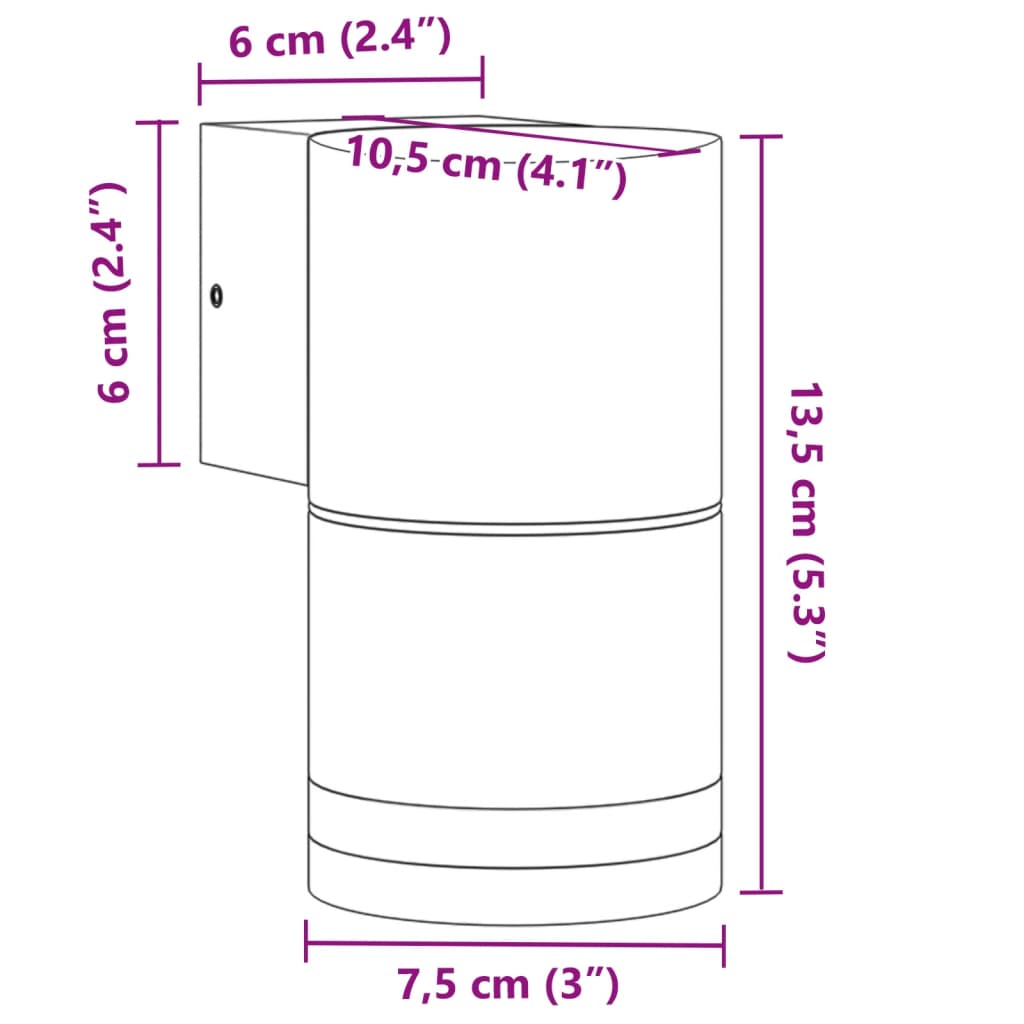 Außenwandleuchten 2 Stk. Schwarz Aluminiumdruckguss