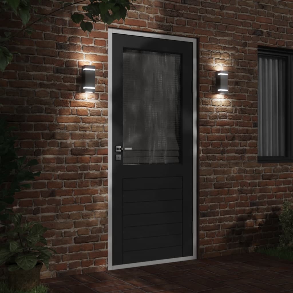 Outdoor Wall Lights 2 pcs. Black Stainless Steel