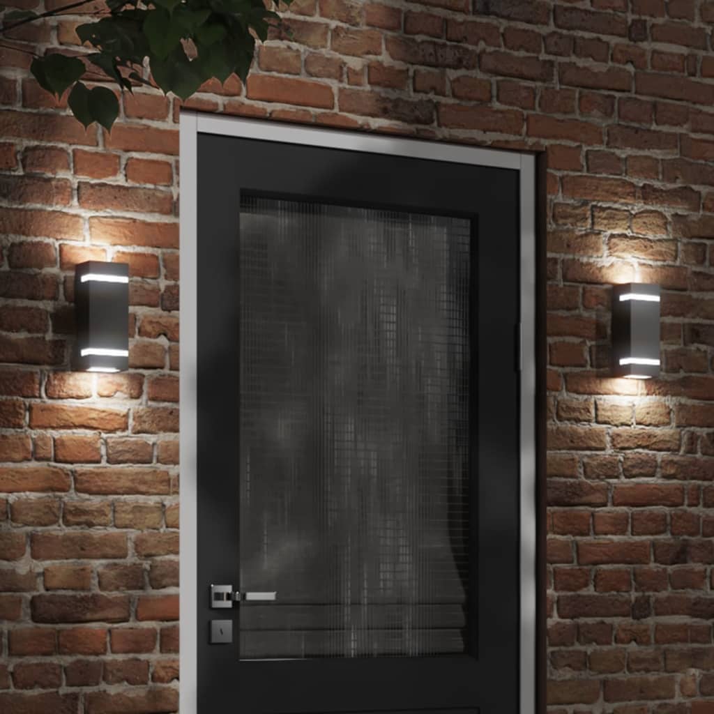 Outdoor Wall Lights 2 pcs. Black Stainless Steel