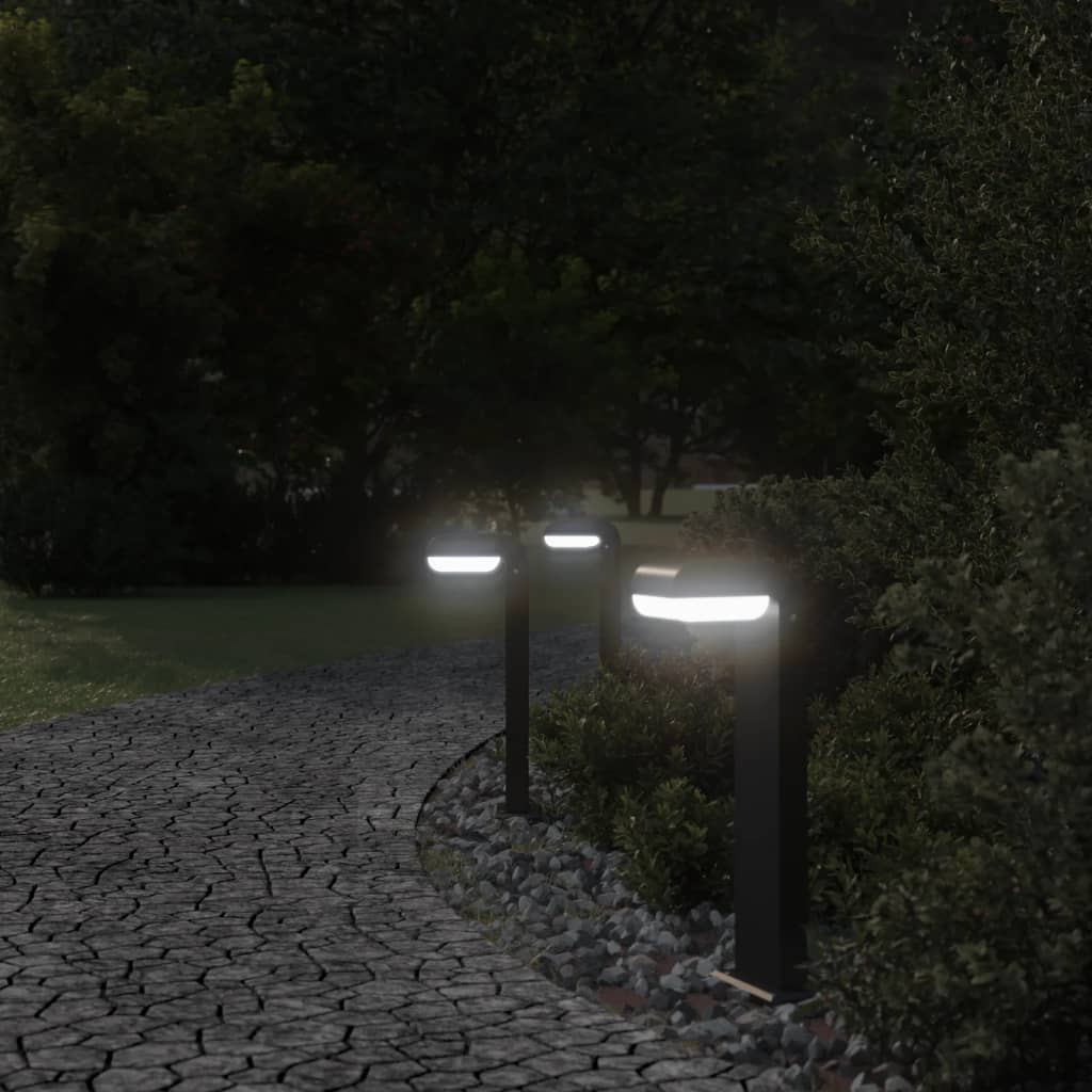 Path lights 3 pcs. Black 50 cm die-cast aluminum