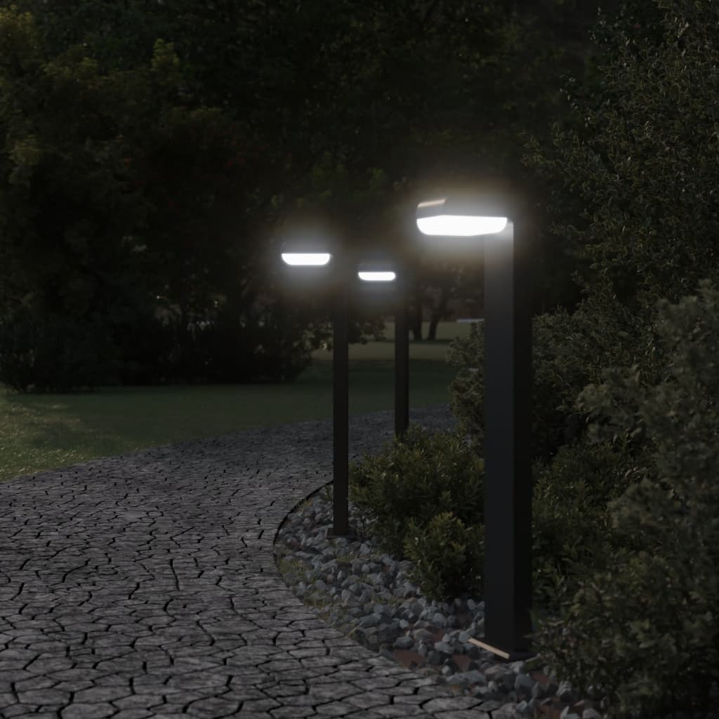 Path lights 3 pcs. Black 80 cm die-cast aluminum