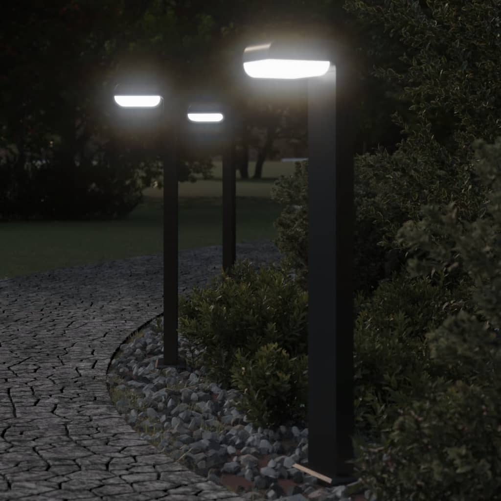 Path lights 3 pcs. Black 80 cm die-cast aluminum