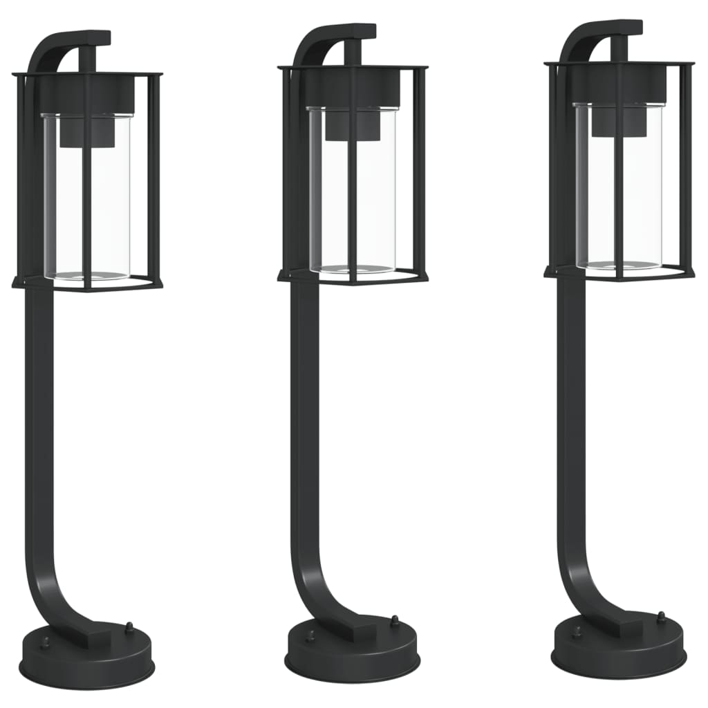 Path Lights 3 pcs. Black 60 cm Stainless Steel