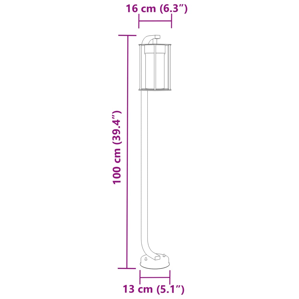 Path Light Black 100 cm Stainless Steel