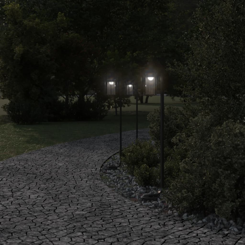 Path Lights 3 pcs. Black 100 cm Stainless Steel