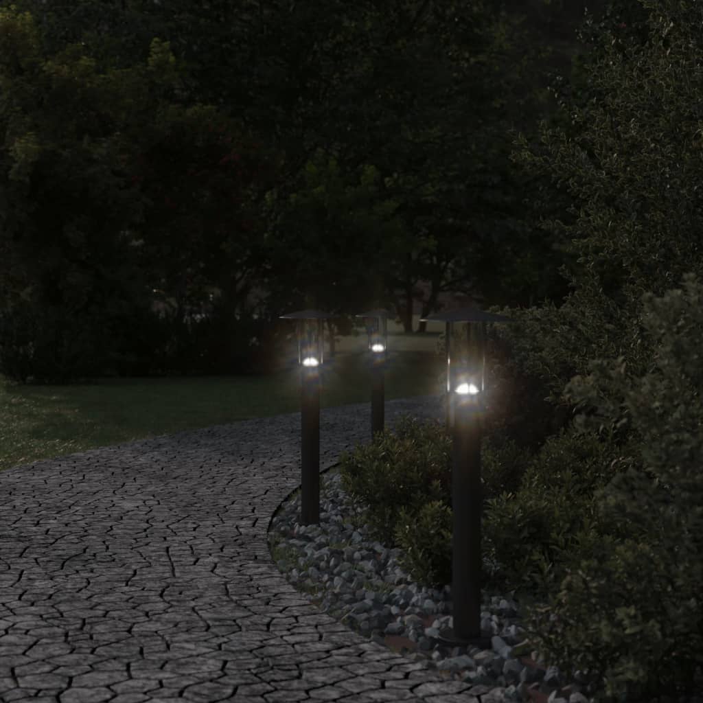 Path Lights 3 pcs. Black 60 cm Stainless Steel