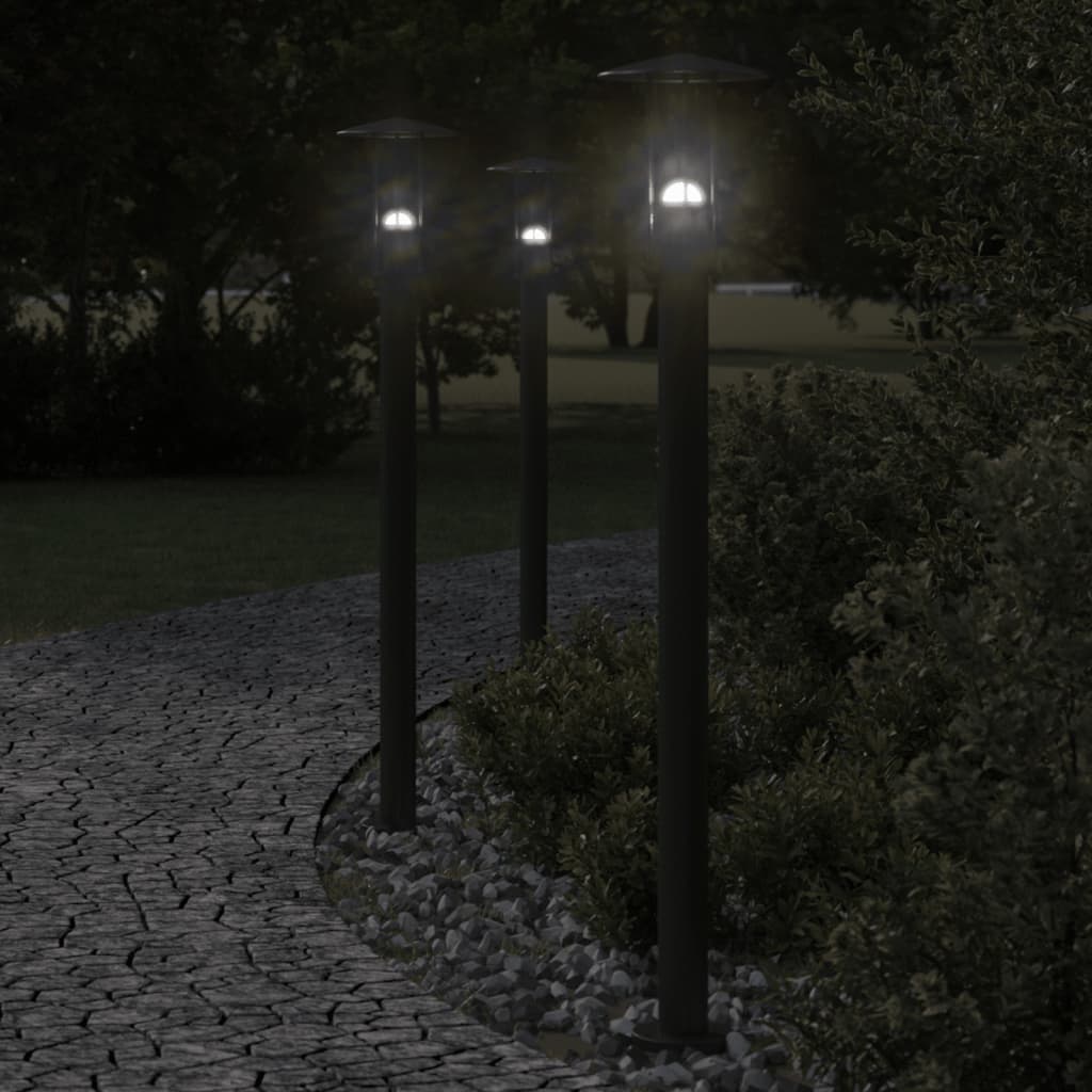 Path Lights 3 pcs. Black 100 cm Stainless Steel