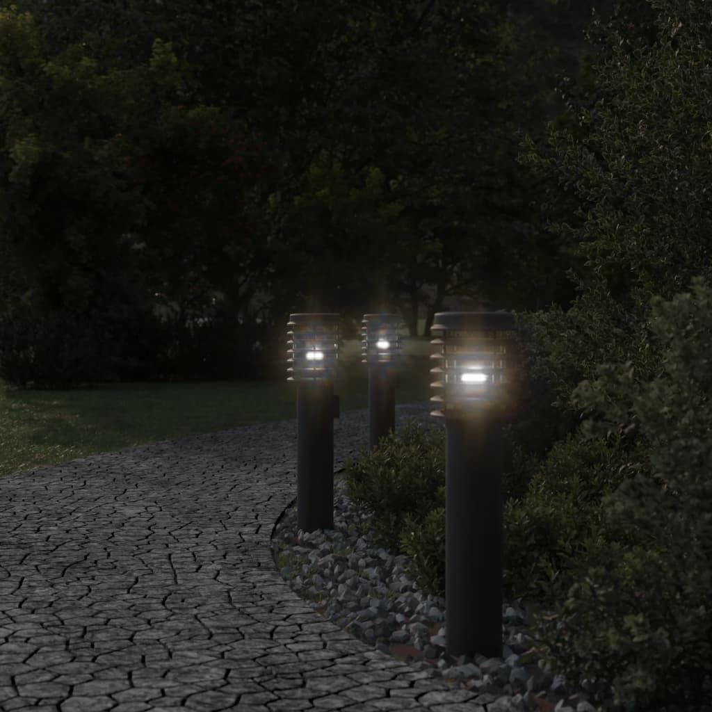 Path Lights 3 pcs. Black 60 cm Stainless Steel