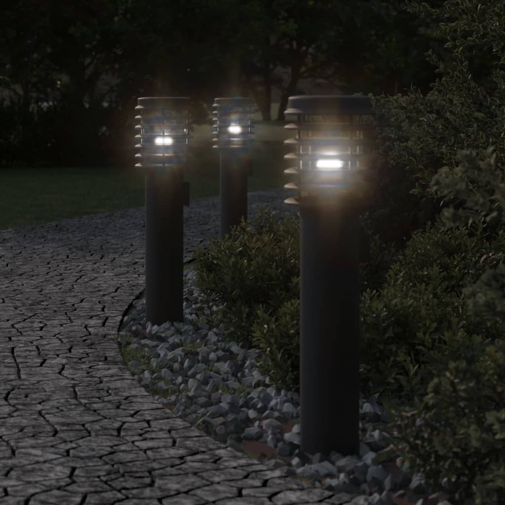 Path Lights 3 pcs. Black 60 cm Stainless Steel