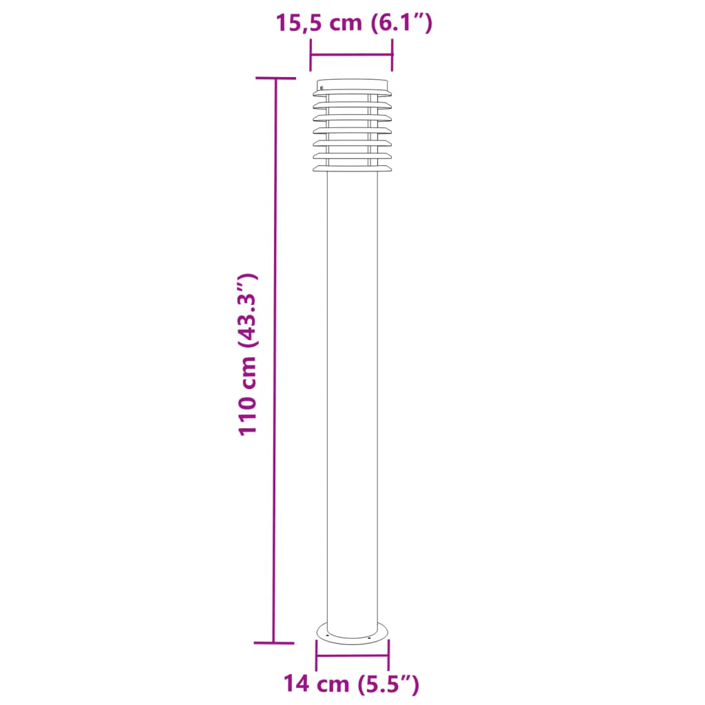 Path Light Black 110 cm Stainless Steel