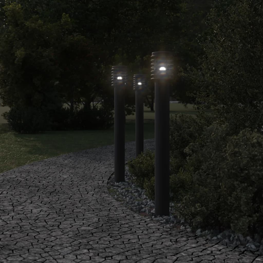 Path Lights 3 pcs. Black 110 cm Stainless Steel