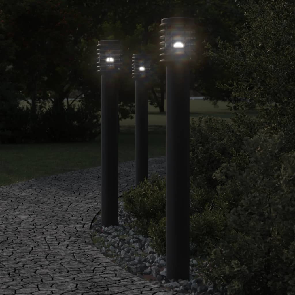 Path Lights 3 pcs. Black 110 cm Stainless Steel