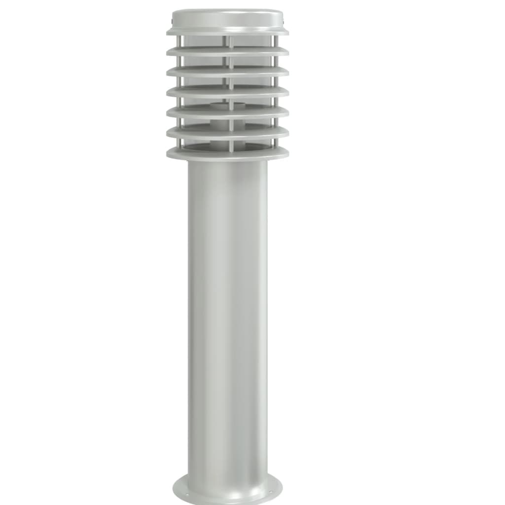 Path light with socket silver 60 cm stainless steel