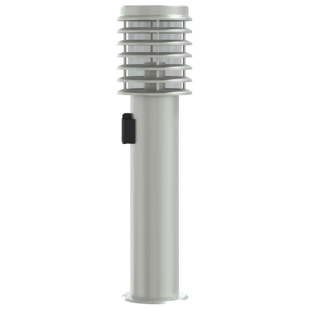 Path light with socket silver 60 cm stainless steel