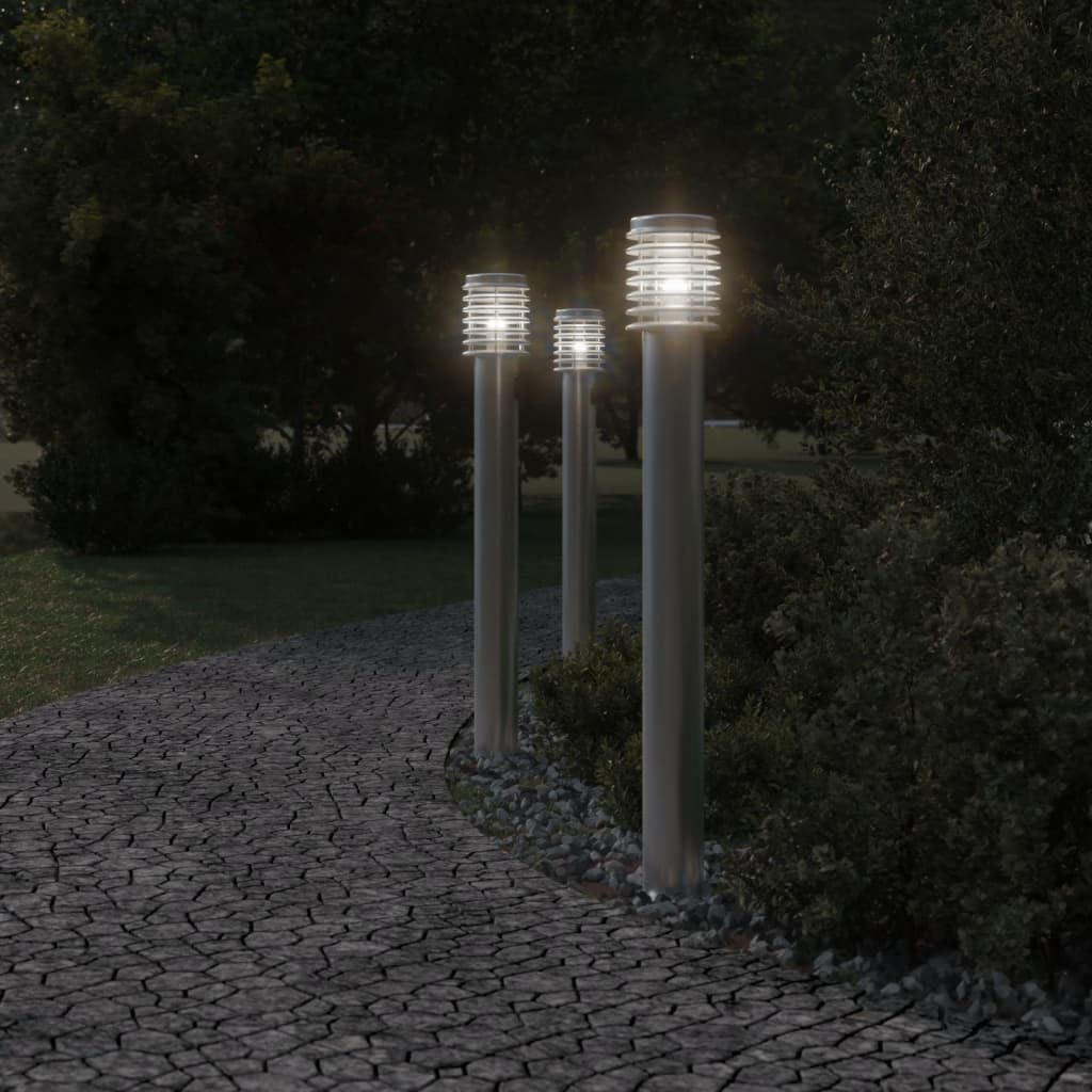 Path light with socket Silver 110 cm Stainless steel