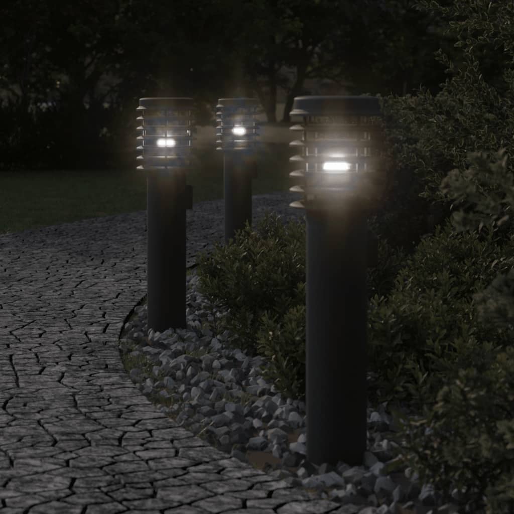 Path Light with Socket Black 60 cm Stainless Steel