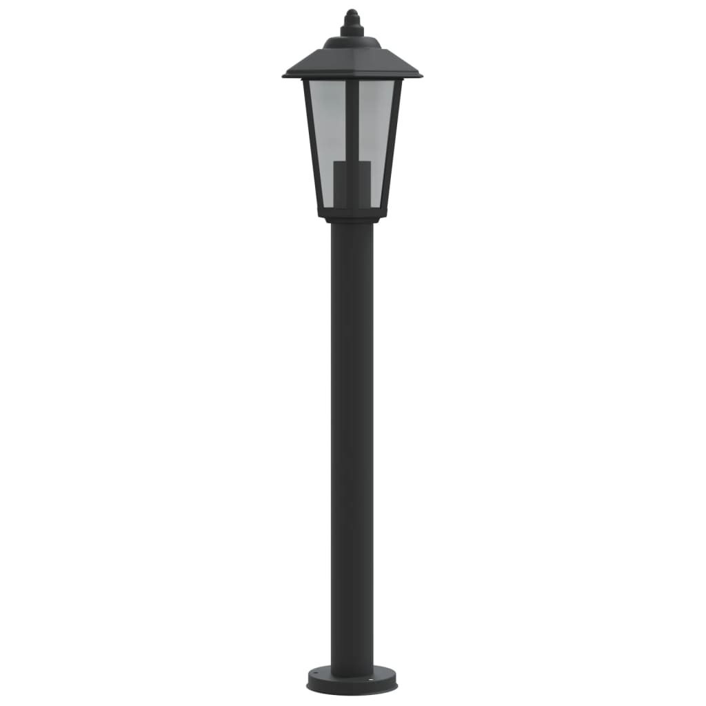 Path lights 3 pieces black 80 cm stainless steel