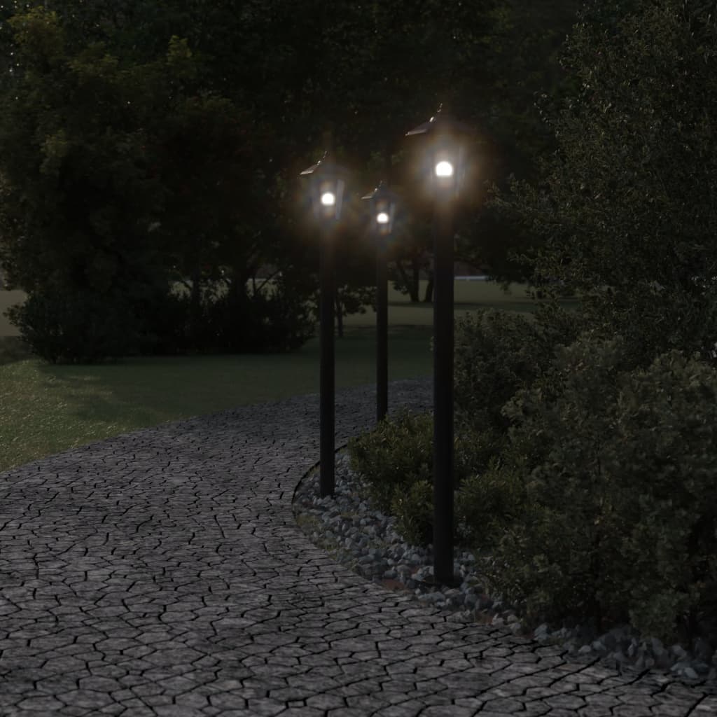 Path Lights 3 pcs. Black 120 cm Stainless Steel