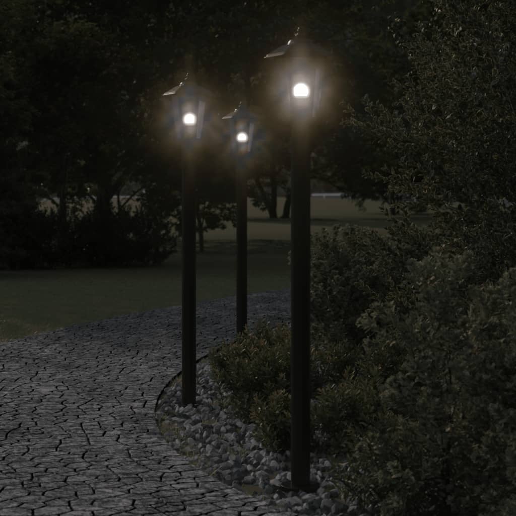 Path Lights 3 pcs. Black 120 cm Stainless Steel