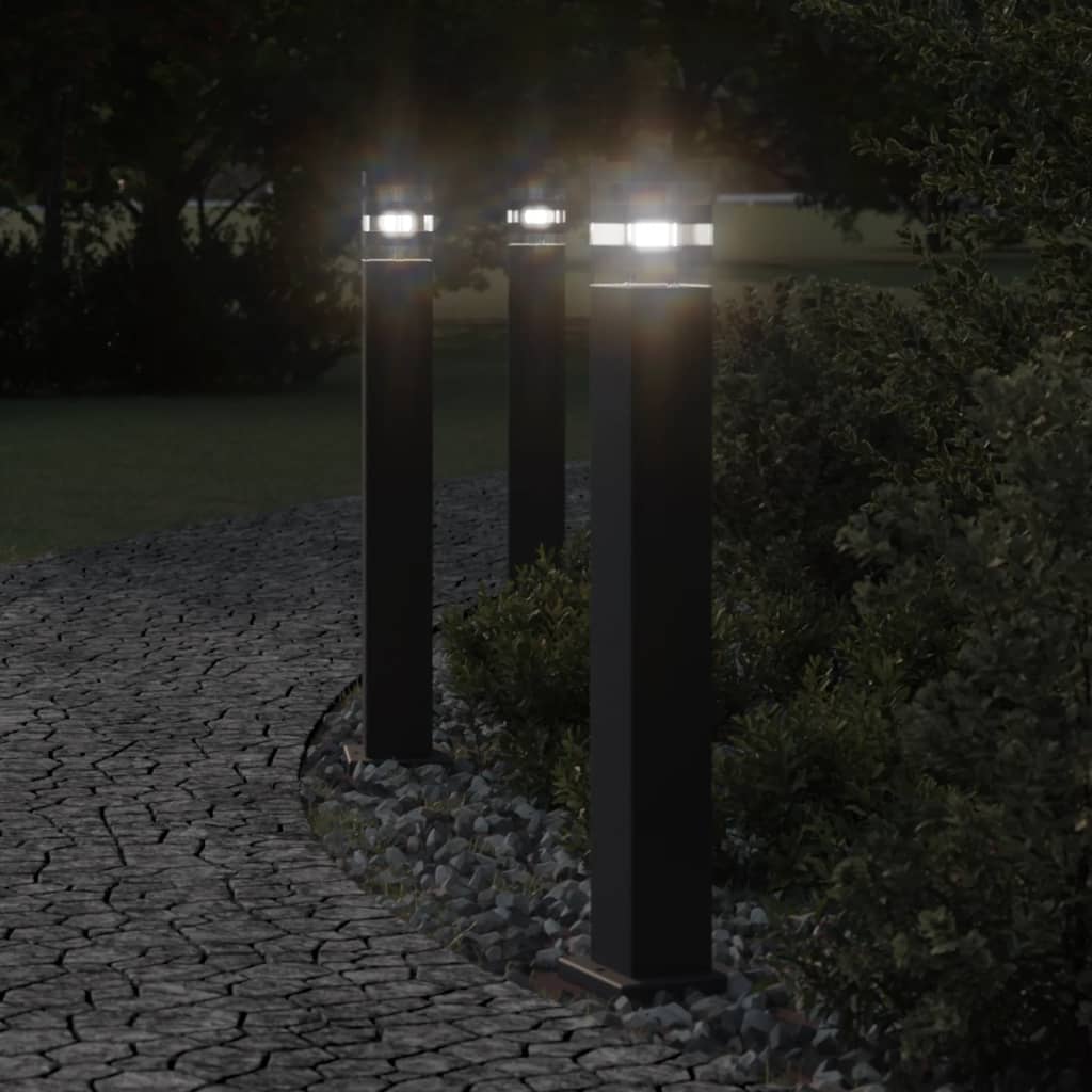 Path Lights 3 pcs. Black 80 cm Aluminum