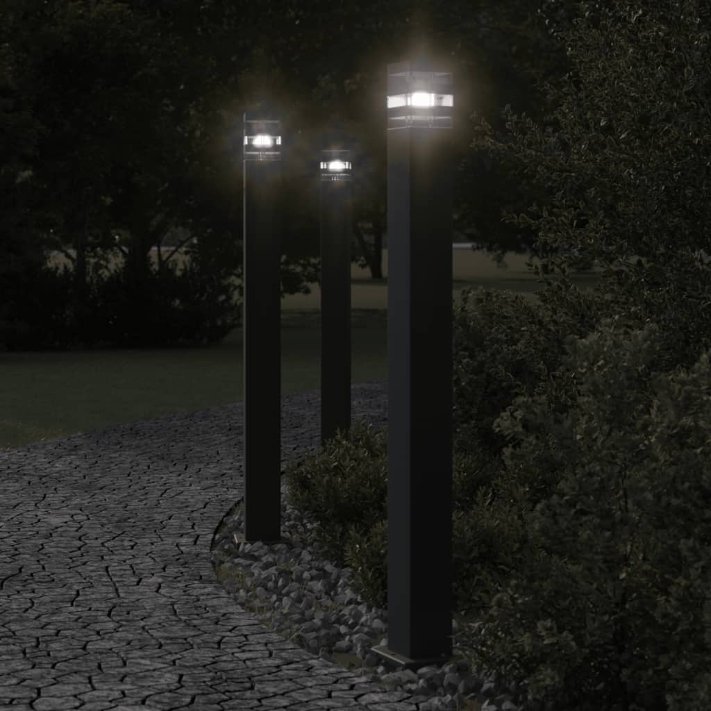 Path Lights 3 pcs. Black 110 cm Aluminum