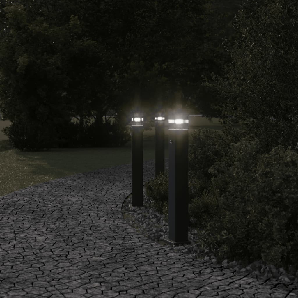 Path Light with Motion Detector Black 80 cm Aluminium