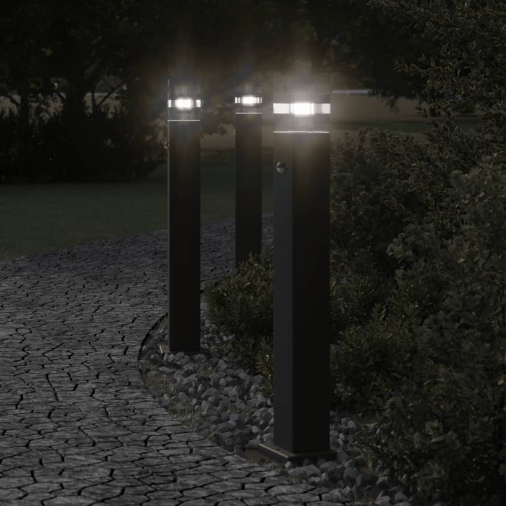 Path Light with Motion Detector Black 80 cm Aluminium