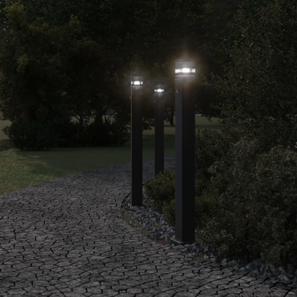 Path Light with Motion Detector Black 110 cm Aluminium