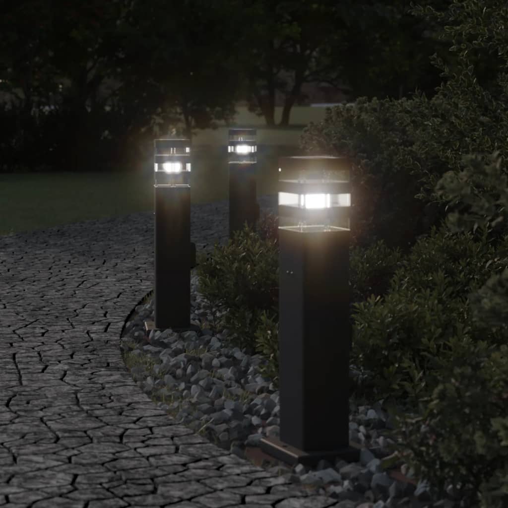 Path light with socket Black 50 cm Aluminium