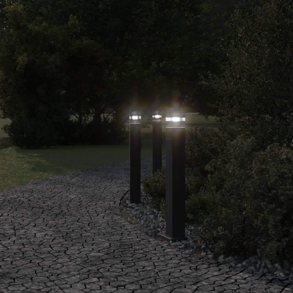 Path Light with Socket Black 80 cm Aluminium