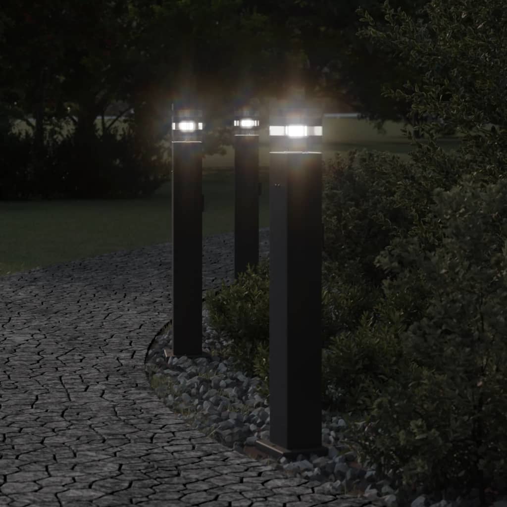 Path Light with Socket Black 80 cm Aluminium