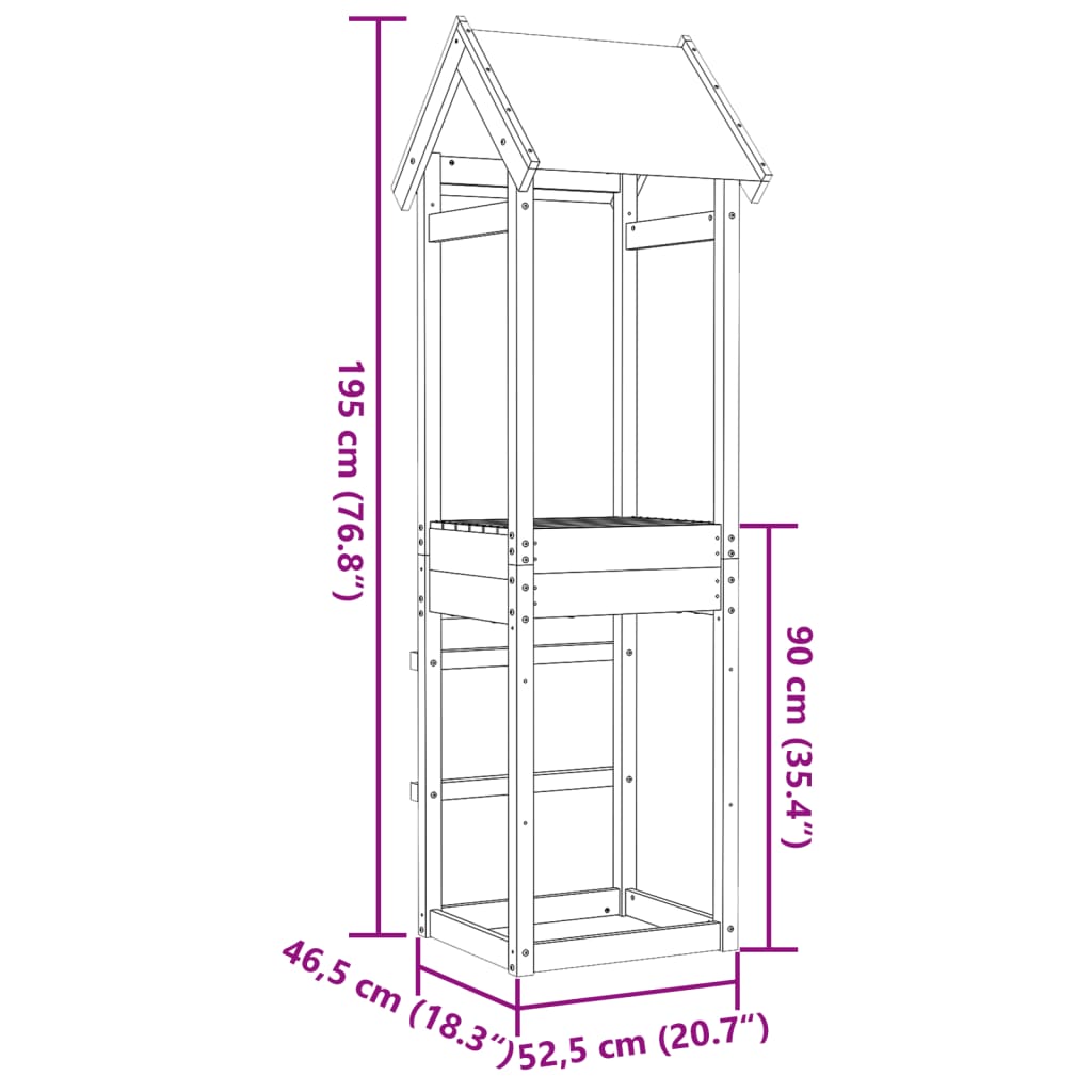 Play tower 52.5x46.5x195 cm solid pine wood