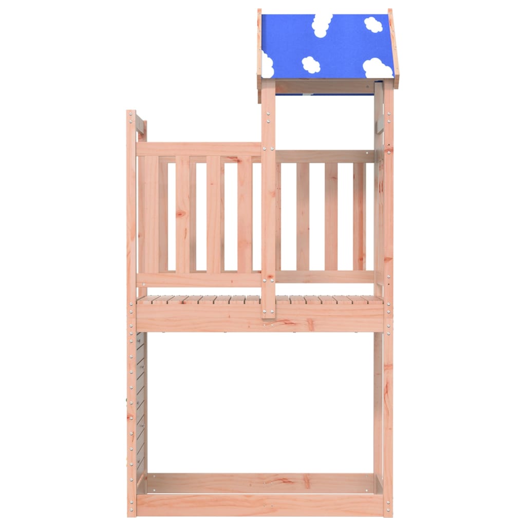 Play tower with climbing wall 110.5x52.5x215cm solid wood Douglas fir