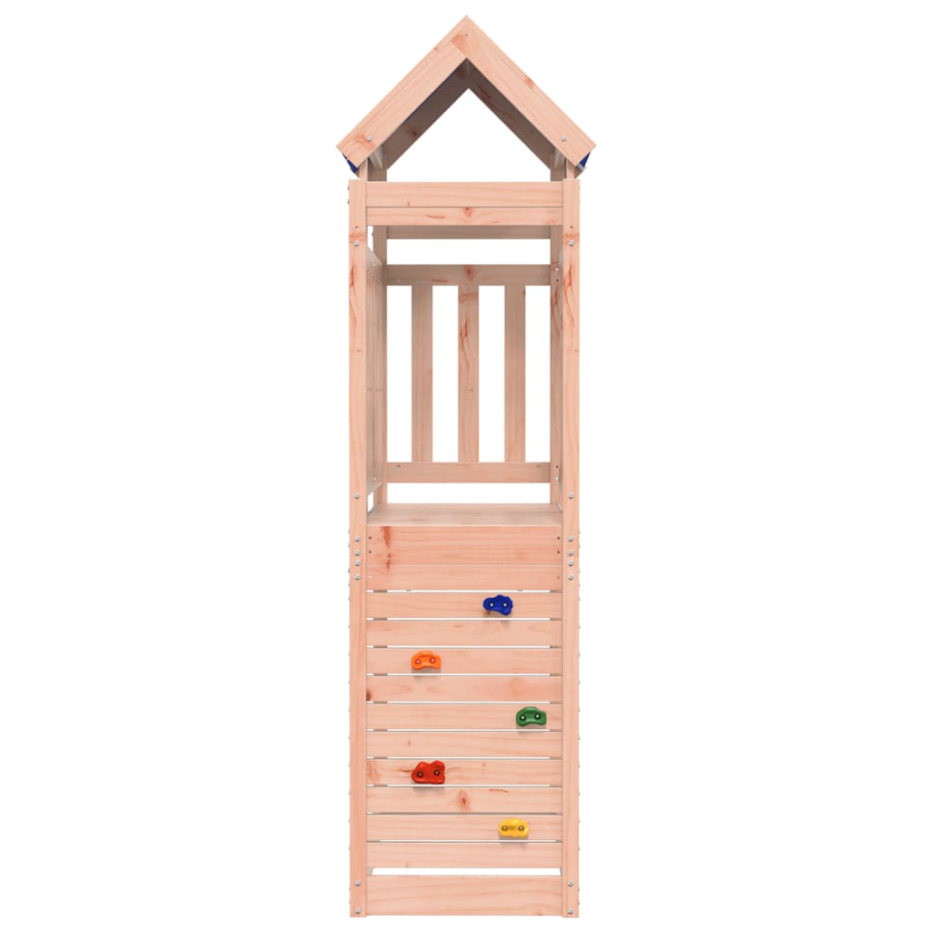 Play tower with climbing wall 110.5x52.5x215cm solid wood Douglas fir