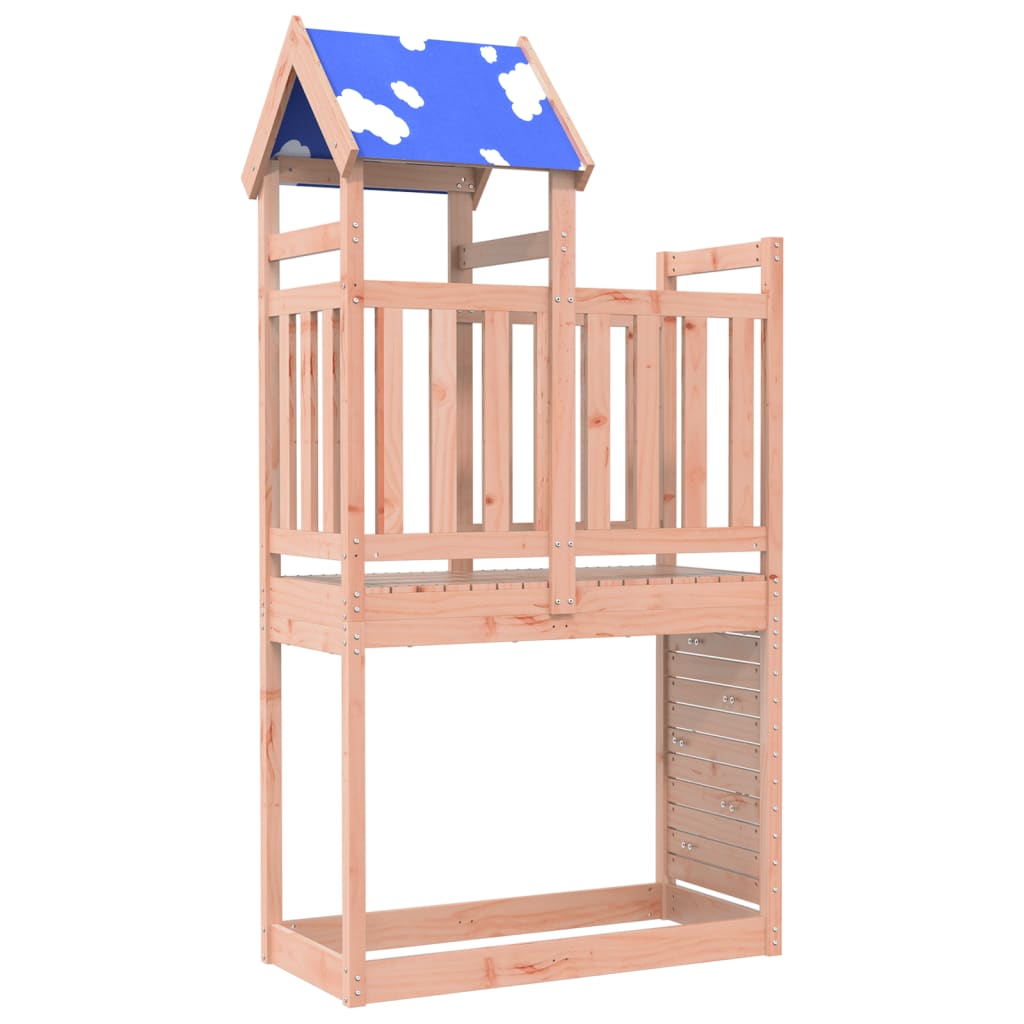 Play tower with climbing wall 110.5x52.5x215cm solid wood Douglas fir