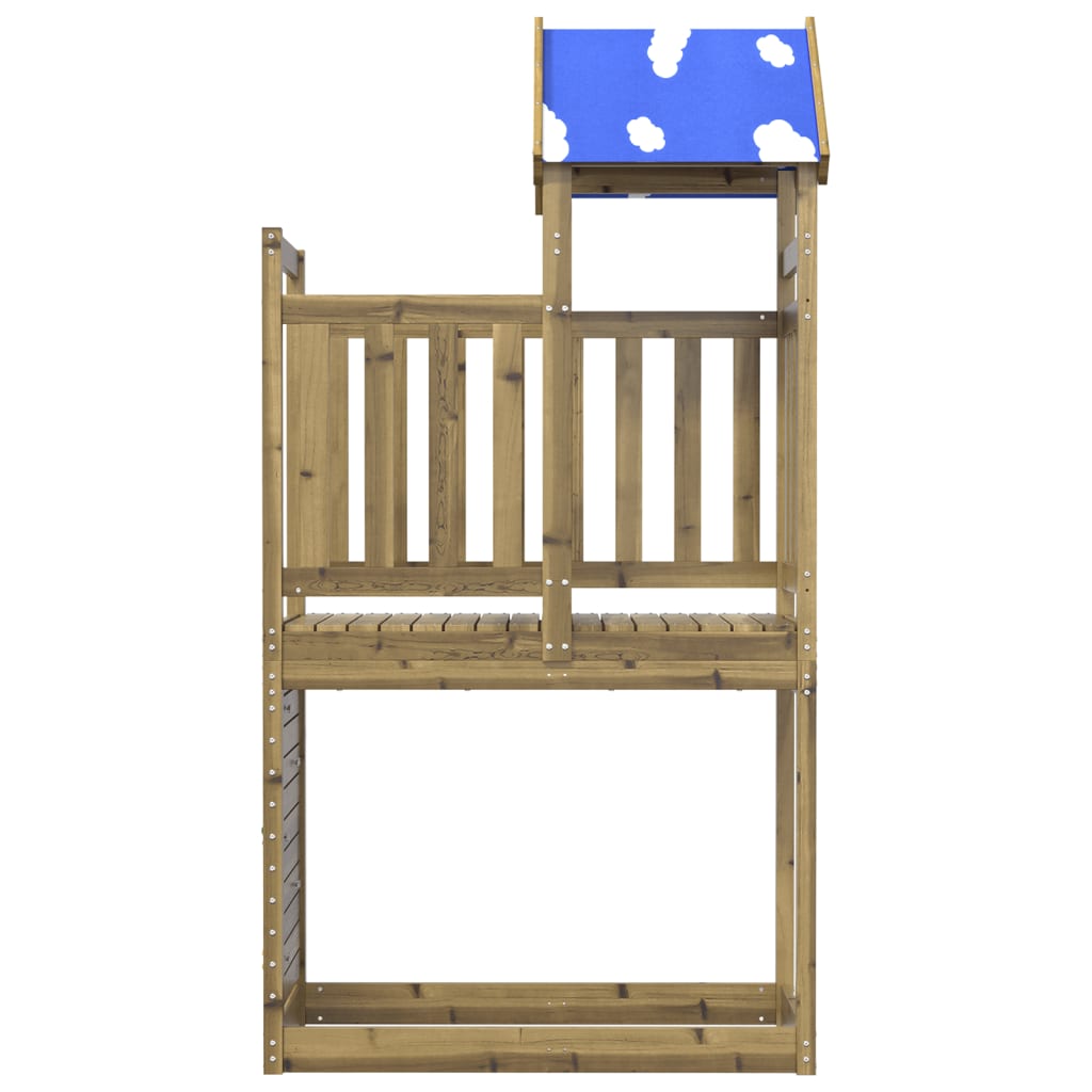 Play tower with climbing wall 110.5x52.5x215 cm pinewood