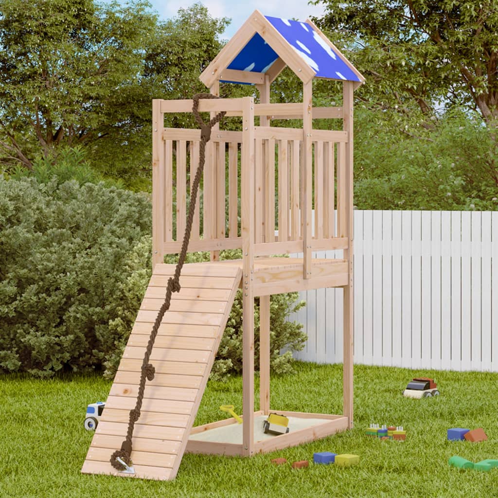 Play tower 110.5x52.5x215 cm solid pine wood