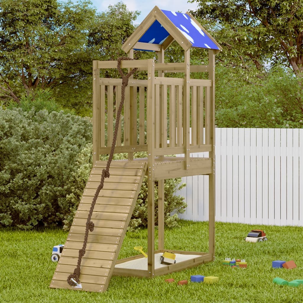 Play tower 110.5x52.5x215 cm pinewood impregnated