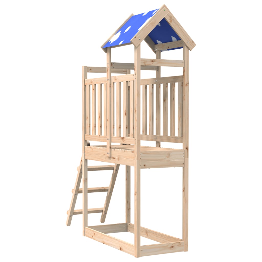 Play tower with ladder 110.5x52.5x215 cm solid pine wood