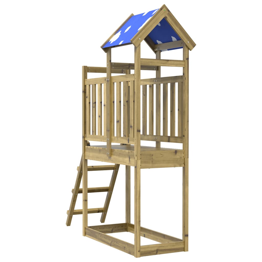 Play tower with ladder 110.5x52.5x215 cm pinewood impregnated