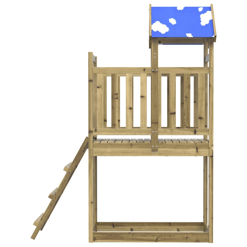 Play tower with ladder 110.5x52.5x215 cm pinewood impregnated