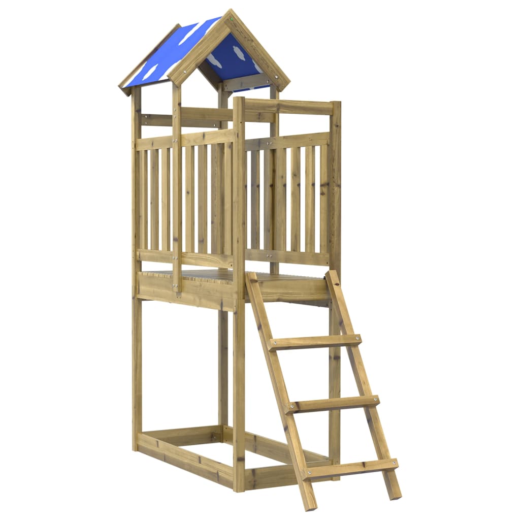 Play tower with ladder 110.5x52.5x215 cm pinewood impregnated